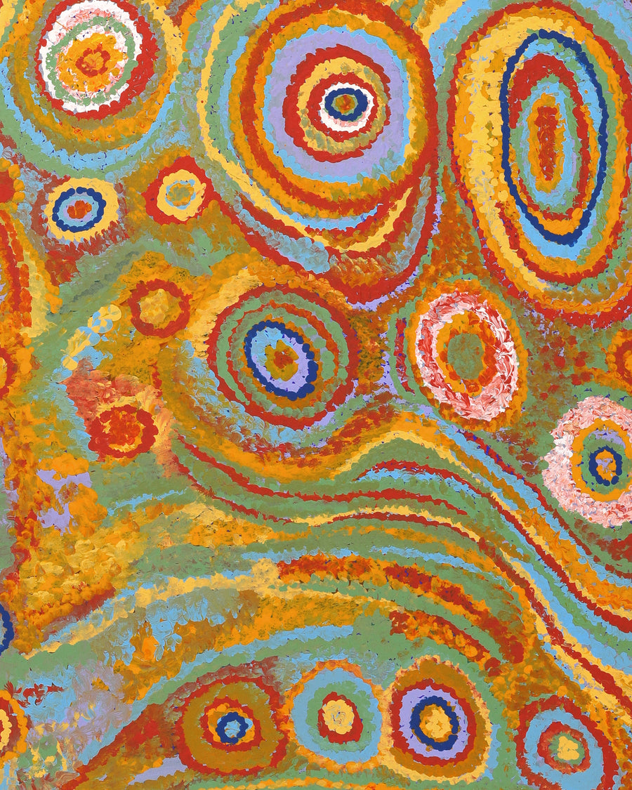 Aboriginal Artwork by Jennifer Mintaya Connelly Ward, Kungkarangkalpa (Seven Sisters Story), 91x76cm