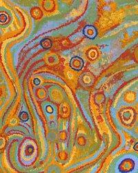 Aboriginal Artwork by Jennifer Mintaya Connelly Ward, Kungkarangkalpa (Seven Sisters Story), 91x76cm