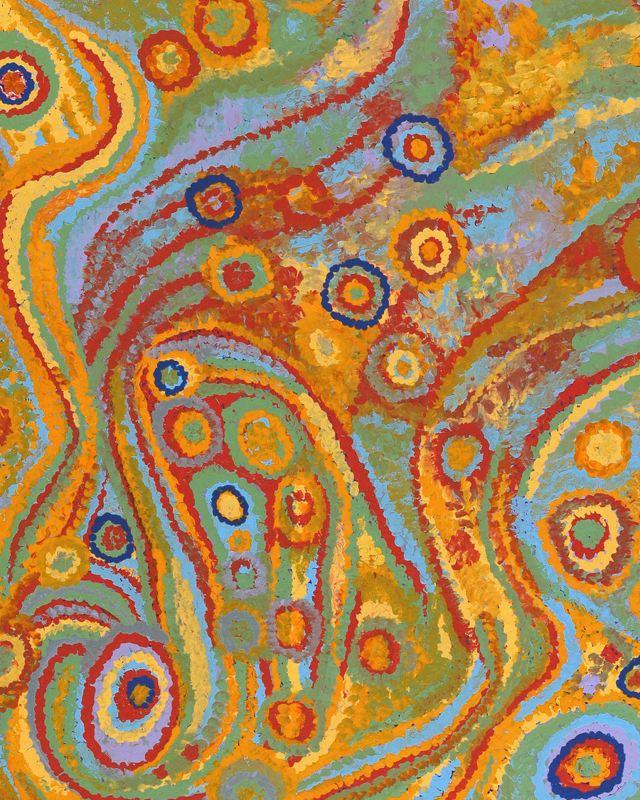 Aboriginal Artwork by Jennifer Mintaya Connelly Ward, Kungkarangkalpa (Seven Sisters Story), 91x76cm