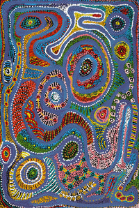 Aboriginal Artwork by Jennifer Mintaya Connelly Ward, Kungkarangkalpa (Seven Sisters Story), 91x61cm