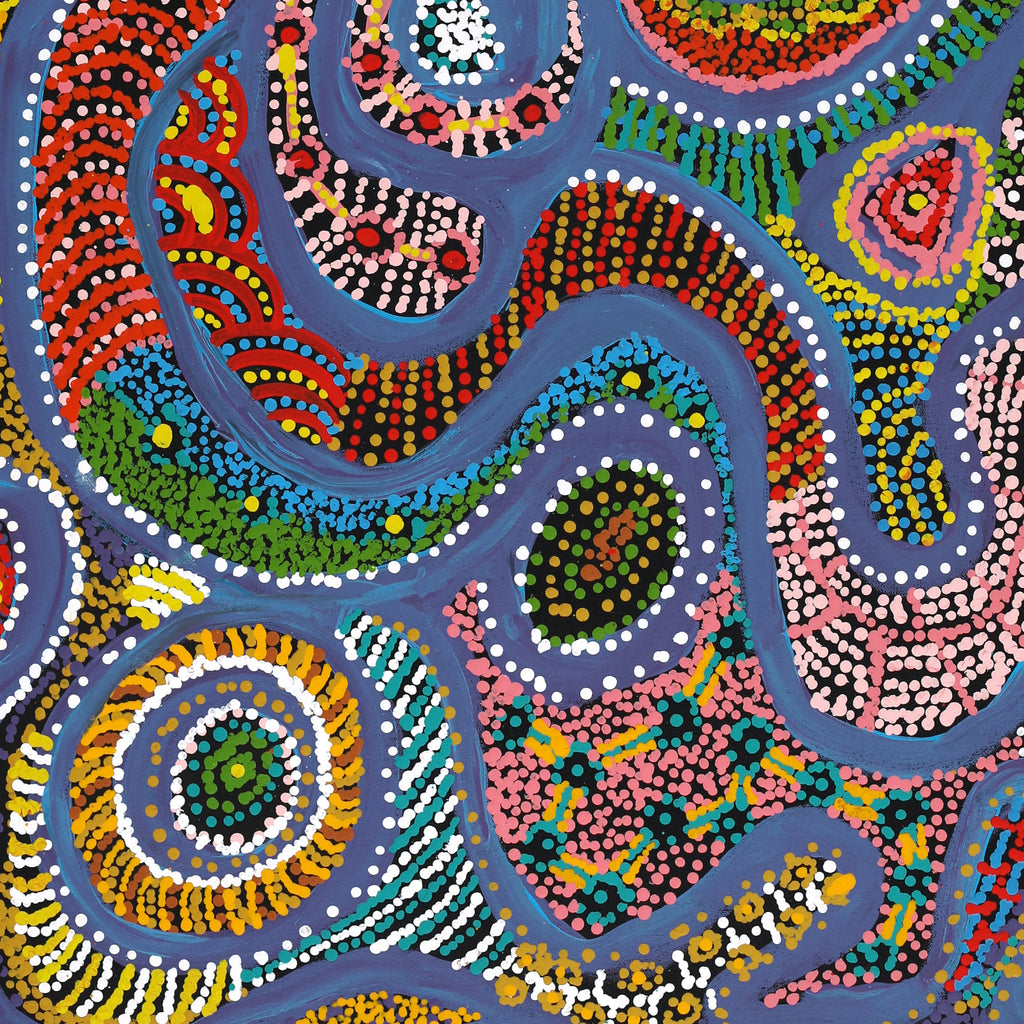 Aboriginal Art by Jennifer Mintaya Connelly Ward, Kungkarangkalpa (Seven Sisters Story), 91x61cm - ART ARK®