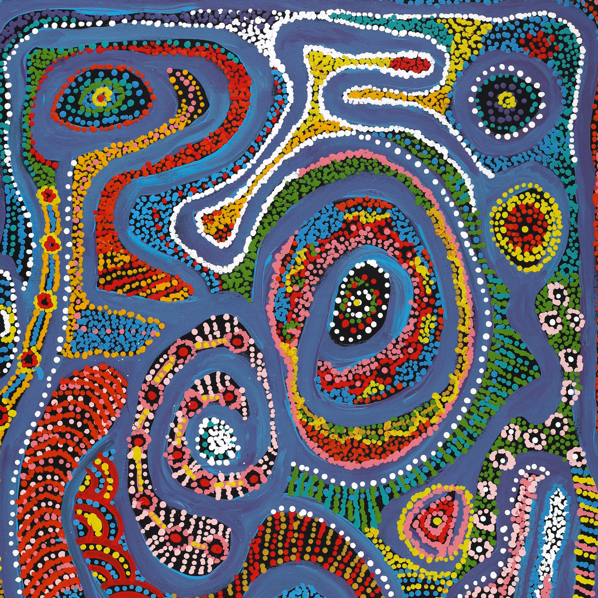 Aboriginal Art by Jennifer Mintaya Connelly Ward, Kungkarangkalpa (Seven Sisters Story), 91x61cm - ART ARK®