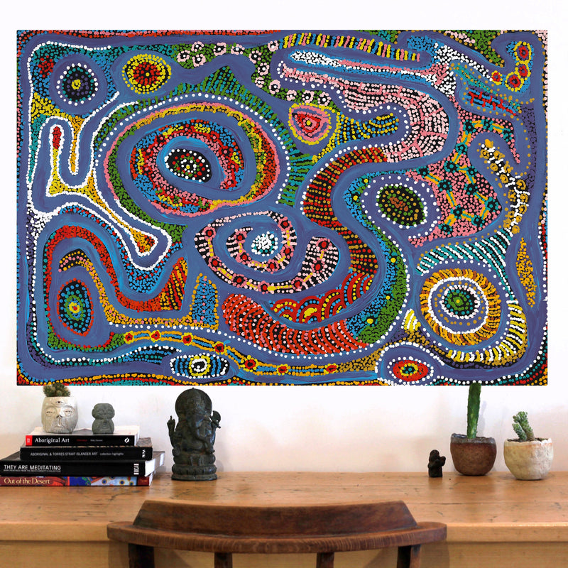 Aboriginal Artwork by Jennifer Mintaya Connelly Ward, Kungkarangkalpa (Seven Sisters Story), 91x61cm