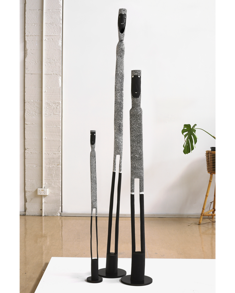 Aboriginal Artwork by Serena and Jeremiah Bonson, Warraburnburn Family (3), 172cm