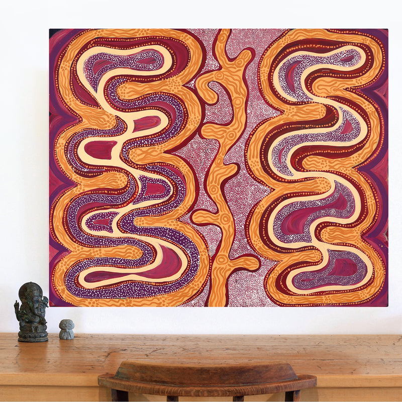 Aboriginal Artwork by Joanne Ken, Ngayuku Ngura, 100x82cm