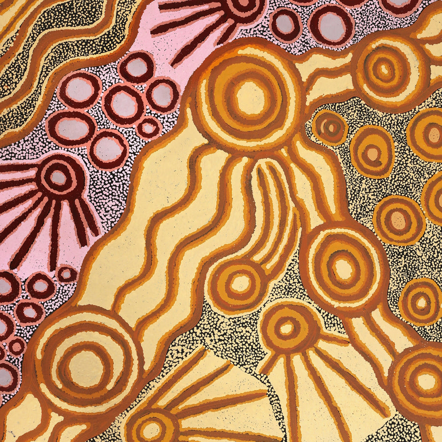 Aboriginal Artwork by Joanne Ken, Minyma Kutjara Tjukurrpa, 120x90cm