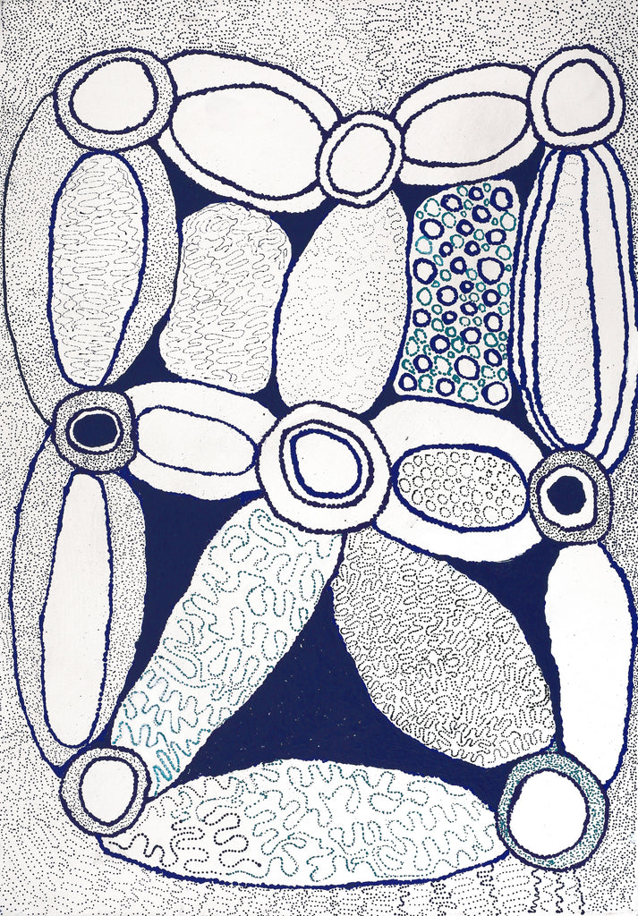 Aboriginal Artwork by Joanne Ken, Minyma Kutjara Tjukurrpa, 101x71cm
