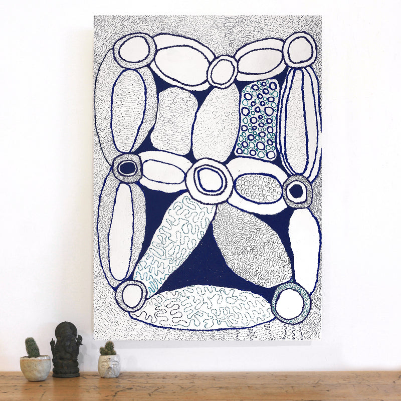 Aboriginal Artwork by Joanne Ken, Minyma Kutjara Tjukurrpa, 101x71cm