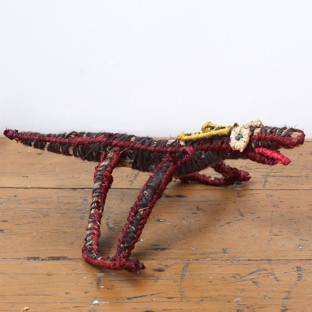 Aboriginal Artwork by Joanne Roberts - Papa (dog) Tjanpi Sculpture