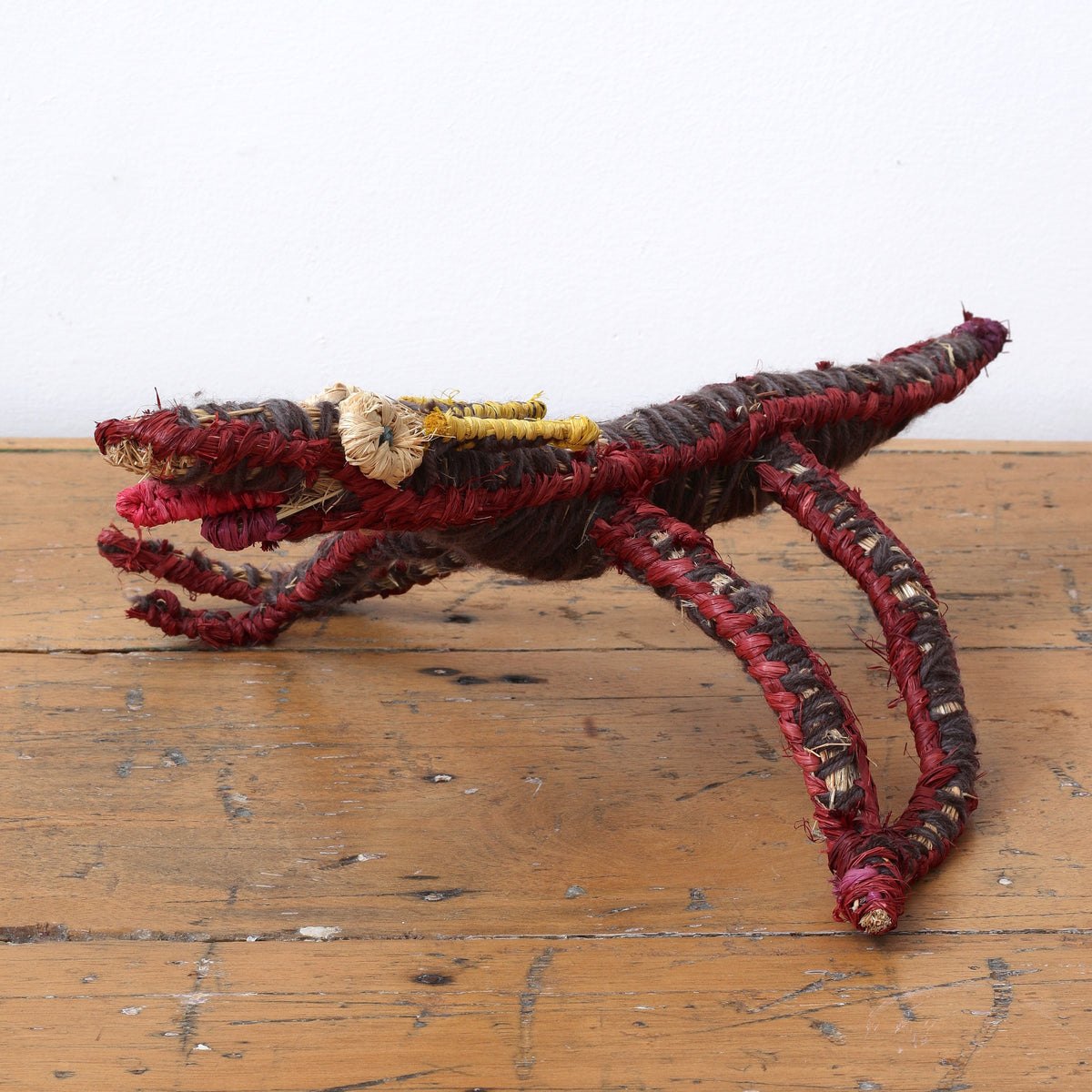 Aboriginal Artwork by Joanne Roberts - Papa (dog) Tjanpi Sculpture