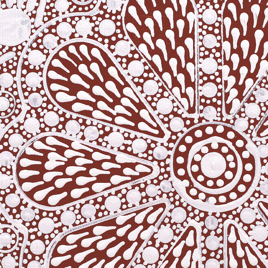 Aboriginal Artwork by Jocelyn Napanangka Frank, Lukarrara Jukurrpa, 30x30cm