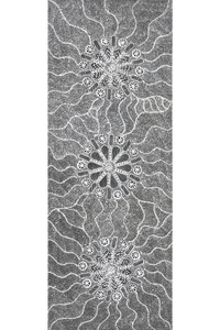 Aboriginal Artwork by Jocelyn Napanangka Frank, Lukarrara Jukurrpa (Desert Fringe-rush Seed Dreaming), 122x46cm