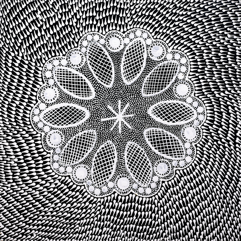 Aboriginal Artwork by Jocelyn Napanangka Frank, Lukarrara Jukurrpa, 30x30cm