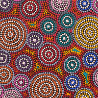 Aboriginal Artwork by Josephine Nangala Gill, Ngapa Jukurrpa (Water Dreaming) - Puyurru, 61x46cm