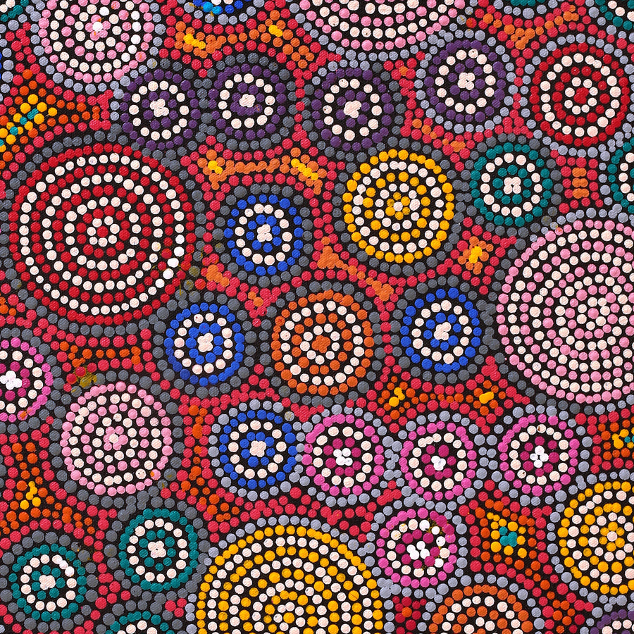 Aboriginal Artwork by Josephine Nangala Gill, Ngapa Jukurrpa (Water Dreaming) - Puyurru, 61x46cm