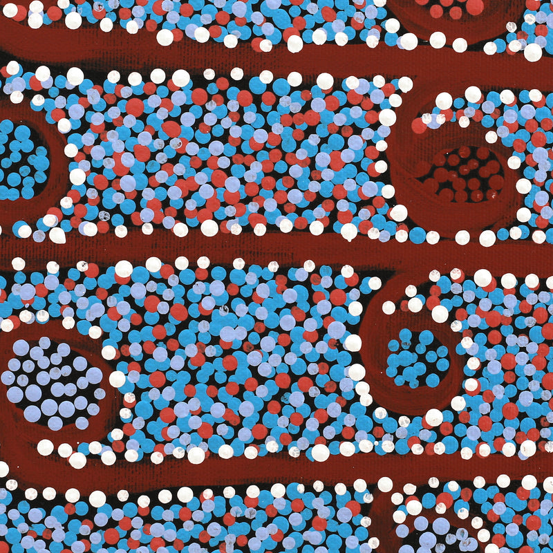 Aboriginal Artwork by Joshua Jungarrayi Brady, The Seven Sisters - Anangu Pitjantjatjara Yankunytjatjara Jukurrpa, 30x30cm