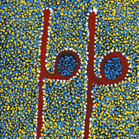 Aboriginal Artwork by Joshua Jungarrayi Brady, The Seven Sisters - Anangu Pitjantjatjara Yankunytjatjara Jukurrpa, 46x46cm
