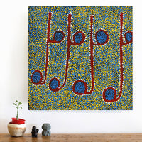 Aboriginal Artwork by Joshua Jungarrayi Brady, The Seven Sisters - Anangu Pitjantjatjara Yankunytjatjara Jukurrpa, 46x46cm