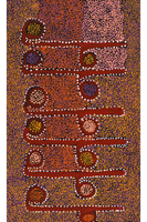 Aboriginal Art by Joshua Jungarrayi Brady, The Seven Sisters - Anangu Pitjantjatjara Yankunytjatjara Jukurrpa, 76x46cm - ART ARK®