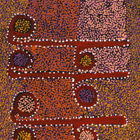 Aboriginal Artwork by Joshua Jungarrayi Brady, The Seven Sisters - Anangu Pitjantjatjara Yankunytjatjara Jukurrpa, 76x46cm
