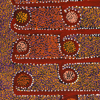 Aboriginal Artwork by Joshua Jungarrayi Brady, The Seven Sisters - Anangu Pitjantjatjara Yankunytjatjara Jukurrpa, 76x46cm