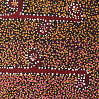 Aboriginal Artwork by Joshua Jungarrayi Brady, The Seven Sisters - Anangu Pitjantjatjara Yankunytjatjara Jukurrpa, 50x40cm