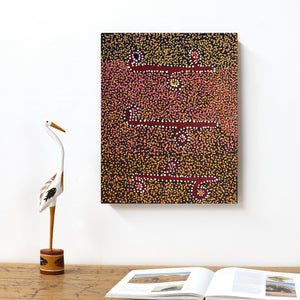 Aboriginal Artwork by Joshua Jungarrayi Brady, The Seven Sisters - Anangu Pitjantjatjara Yankunytjatjara Jukurrpa, 50x40cm - ART ARK®