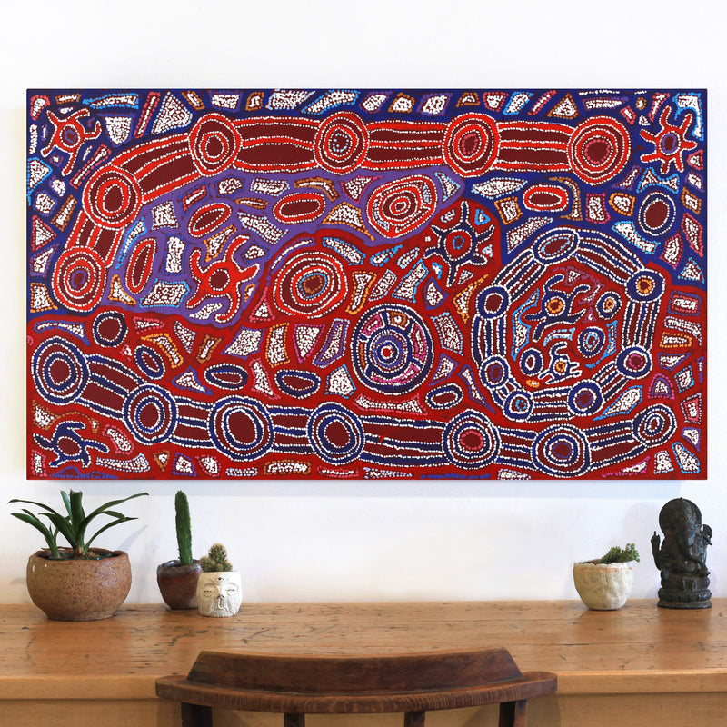 Aboriginal Artwork by Joy Nangala Brown, Yumari Jukurrpa, 107x61cm