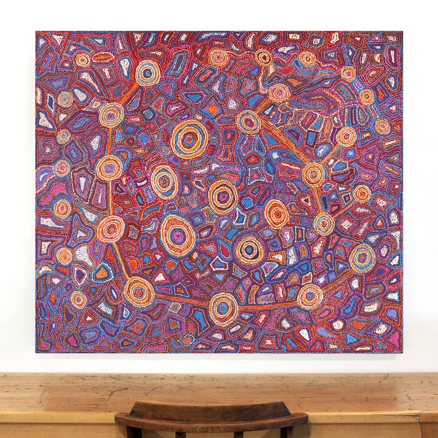 Aboriginal Artwork by Joy Nangala Brown, Yumari Jukurrpa, 122x107cm