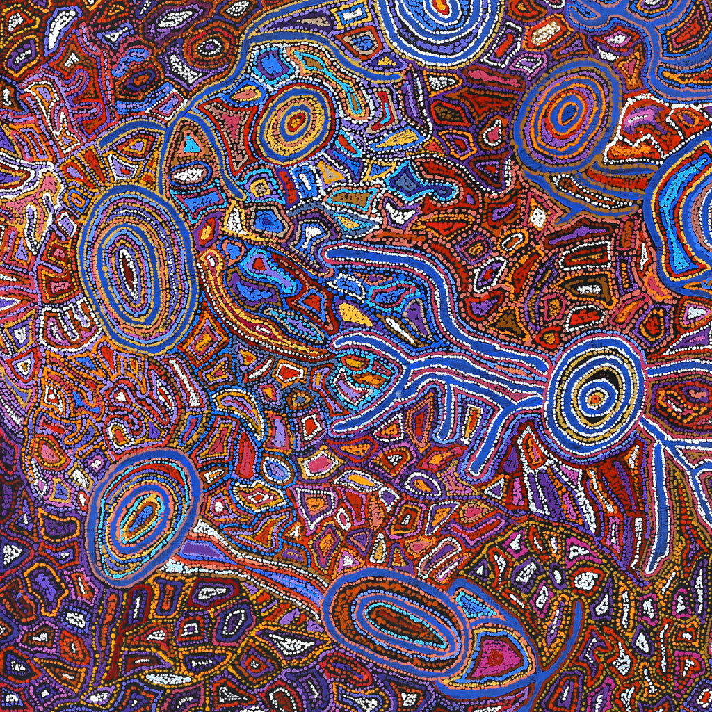 Aboriginal Art by Joy Nangala Brown, Yumari Jukurrpa, 122x122cm - ART ARK®