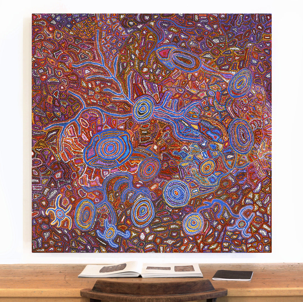 Aboriginal Artwork by Joy Nangala Brown, Yumari Jukurrpa, 122x122cm