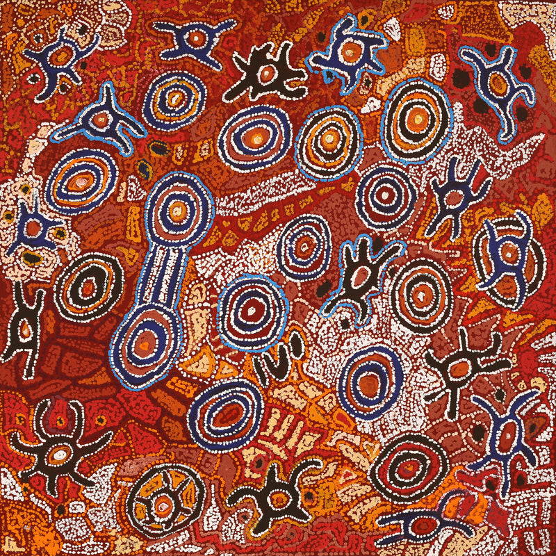 Aboriginal Art by Joy Nangala Brown, Yumari Jukurrpa, 76x76cm - ART ARK®