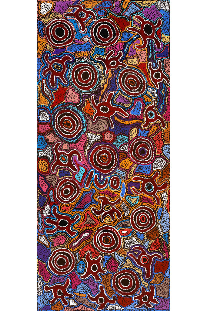 Aboriginal Art by Joy Nangala Brown, Yumari Jukurrpa, 107x46cm - ART ARK®