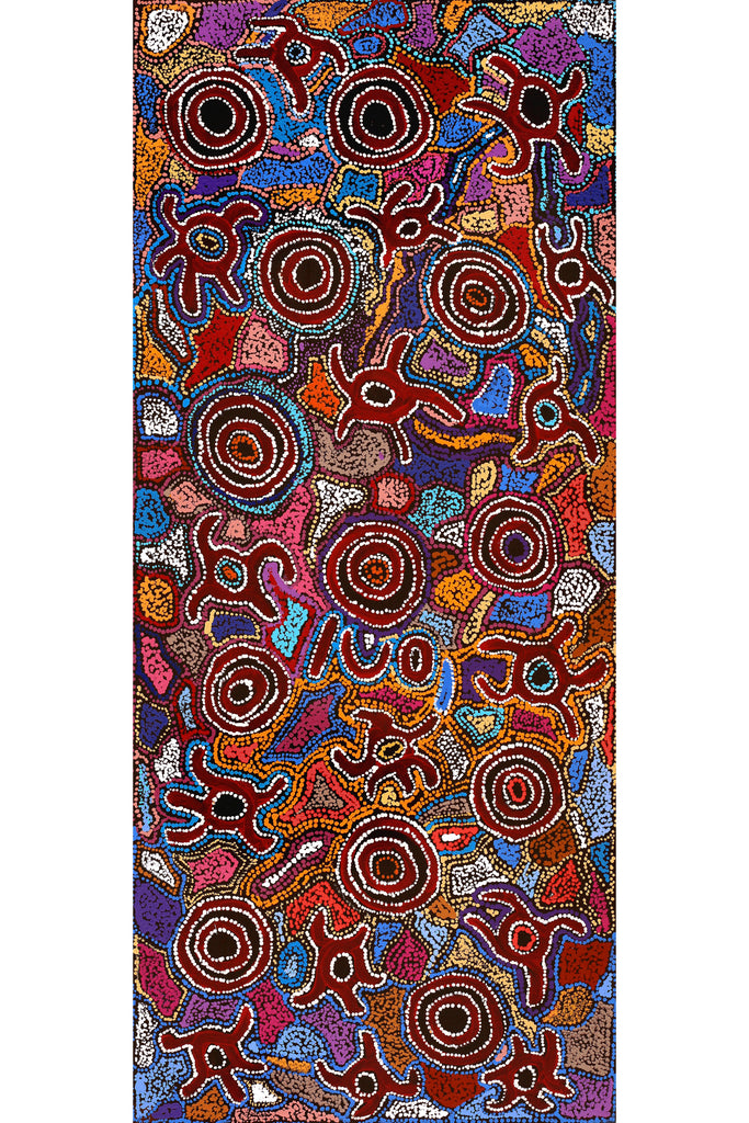 Aboriginal Artwork by Joy Nangala Brown, Yumari Jukurrpa, 107x46cm