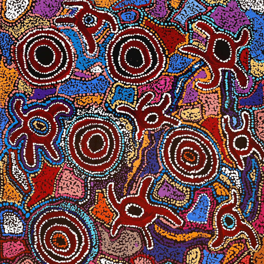 Aboriginal Artwork by Joy Nangala Brown, Yumari Jukurrpa, 107x46cm
