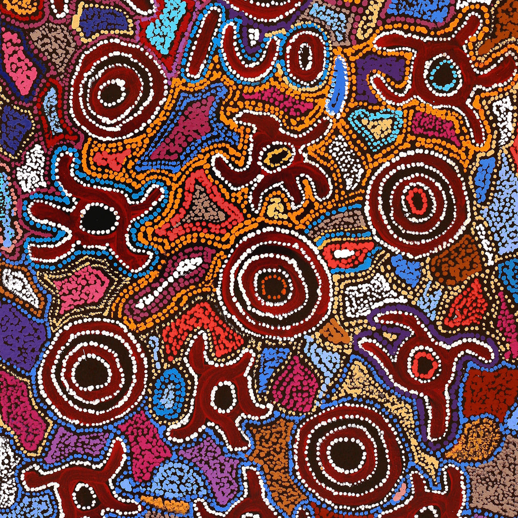 Aboriginal Artwork by Joy Nangala Brown, Yumari Jukurrpa, 107x46cm