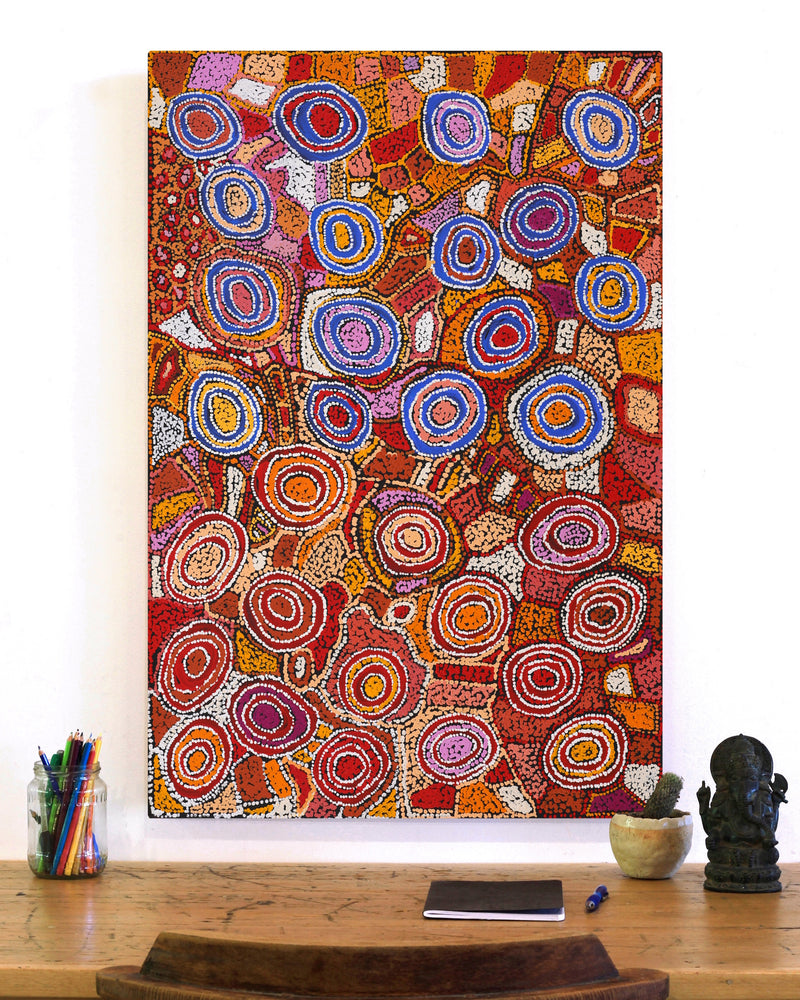 Aboriginal Artwork by Joy Nangala Brown, Yumari Jukurrpa, 91x61cm