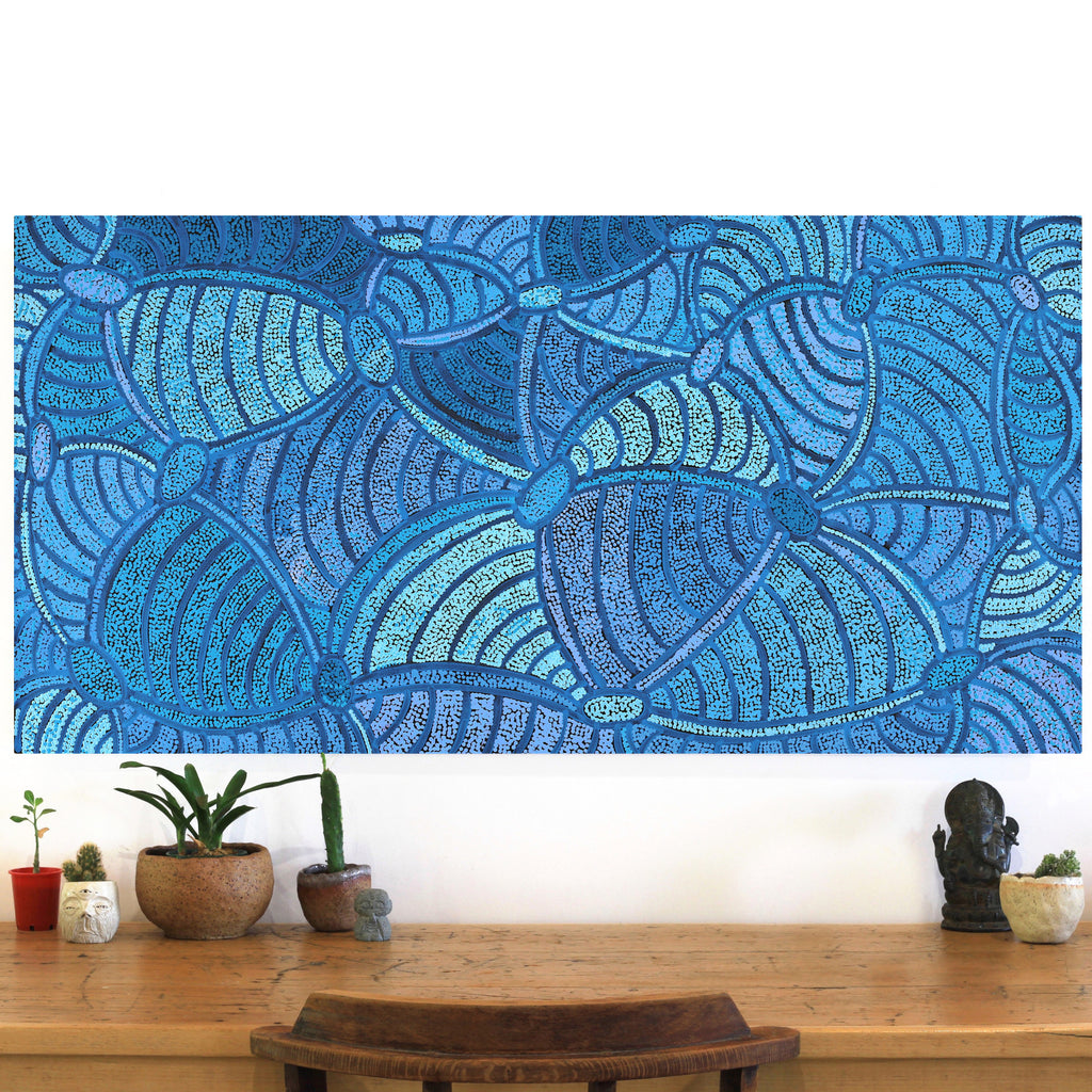 Aboriginal Artwork by Judith Nungarrayi Martin, Janganpa Jukurrpa (Brush-tail Possum Dreaming) - Mawurrji, 122x61cm