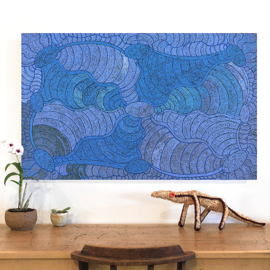 Aboriginal Artwork by Judith Nungarrayi Martin, Janganpa Jukurrpa (Brush-tail Possum Dreaming) - Mawurrji, 122x76cm