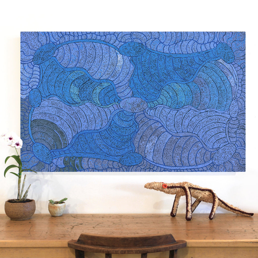 Aboriginal Artwork by Judith Nungarrayi Martin, Janganpa Jukurrpa (Brush-tail Possum Dreaming) - Mawurrji, 122x76cm