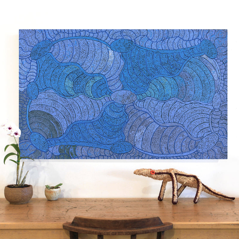 Aboriginal Artwork by Judith Nungarrayi Martin, Janganpa Jukurrpa (Brush-tail Possum Dreaming) - Mawurrji, 122x76cm