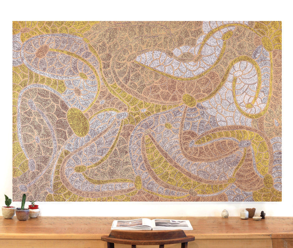Aboriginal Artwork by Judith Nungarrayi Martin, Janganpa Jukurrpa (Brush-tail Possum Dreaming) - Mawurrji, 183x122cm