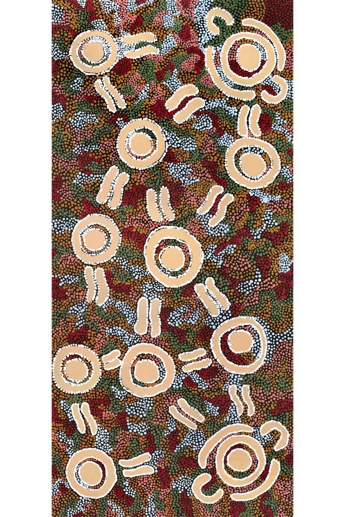 Aboriginal Artwork by Judy Armstrong, Minyma Kutjara Wingellina, 105x49cm