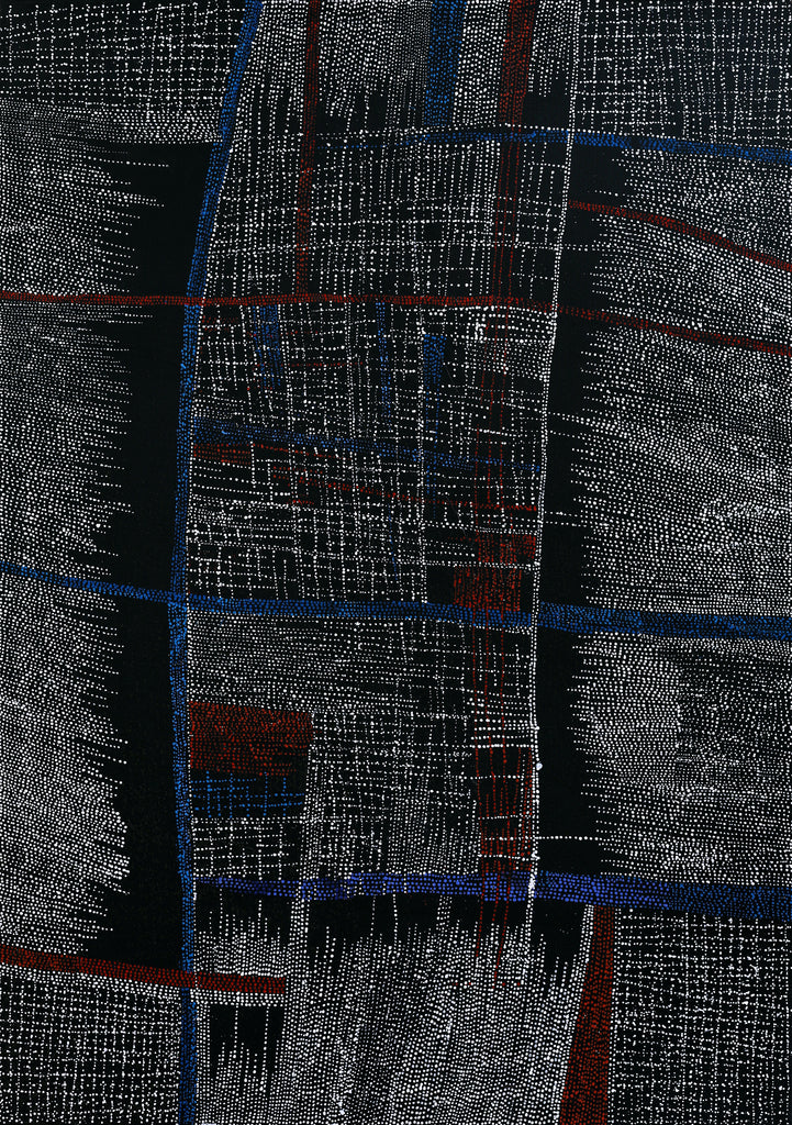 Aboriginal Artwork by Julie Nangala Robertson, Ngapa Jukurrpa (Water Dreaming) - Pirlinyarnu, 152x107cm