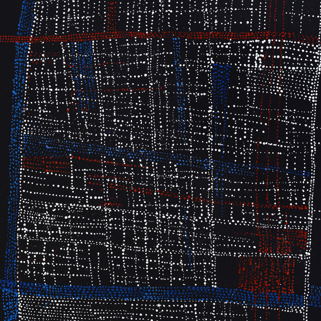 Aboriginal Artwork by Julie Nangala Robertson, Ngapa Jukurrpa (Water Dreaming) - Pirlinyarnu, 152x107cm