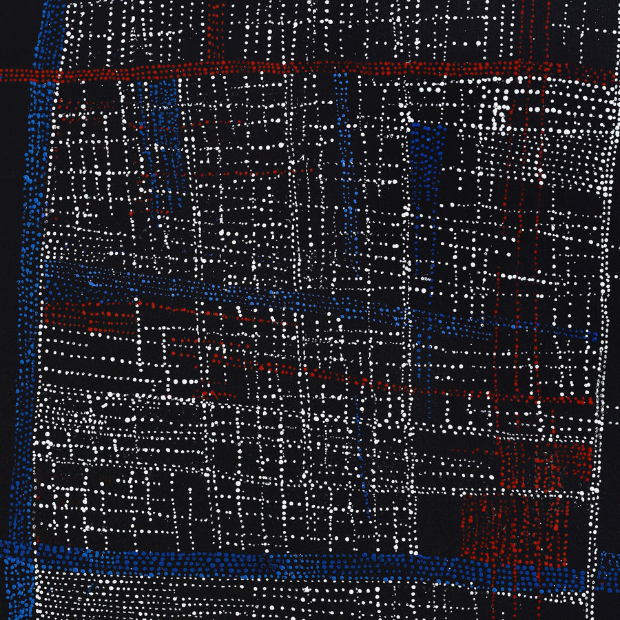 Aboriginal Artwork by Julie Nangala Robertson, Ngapa Jukurrpa (Water Dreaming) - Pirlinyarnu, 152x107cm
