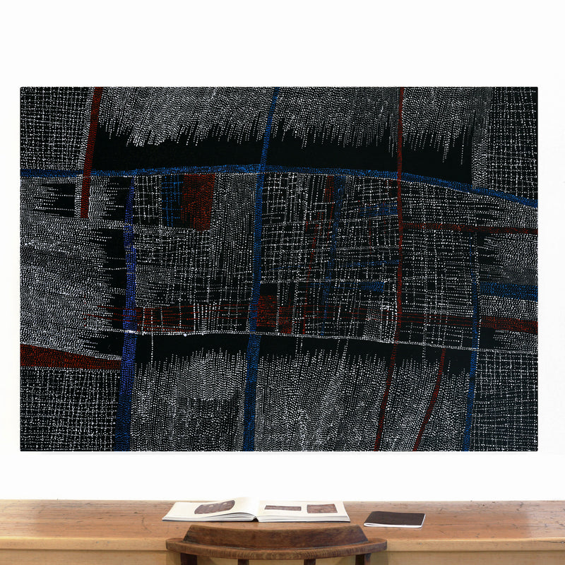 Aboriginal Artwork by Julie Nangala Robertson, Ngapa Jukurrpa (Water Dreaming) - Pirlinyarnu, 152x107cm