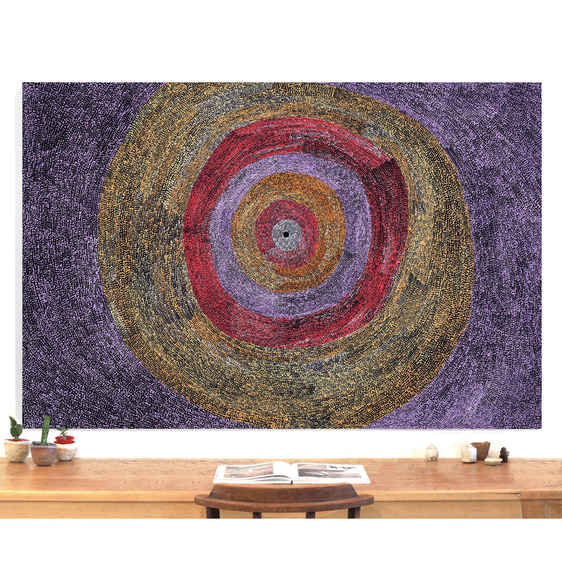 Aboriginal Artwork by Julie Nangala Robertson, Ngapa Jukurrpa (Water Dreaming) - Puyurru, 183x122cm