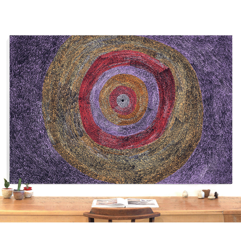 Aboriginal Artwork by Julie Nangala Robertson, Ngapa Jukurrpa (Water Dreaming) - Puyurru, 183x122cm