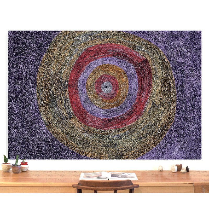 Aboriginal Artwork by Julie Nangala Robertson, Ngapa Jukurrpa (Water Dreaming) - Puyurru, 183x122cm
